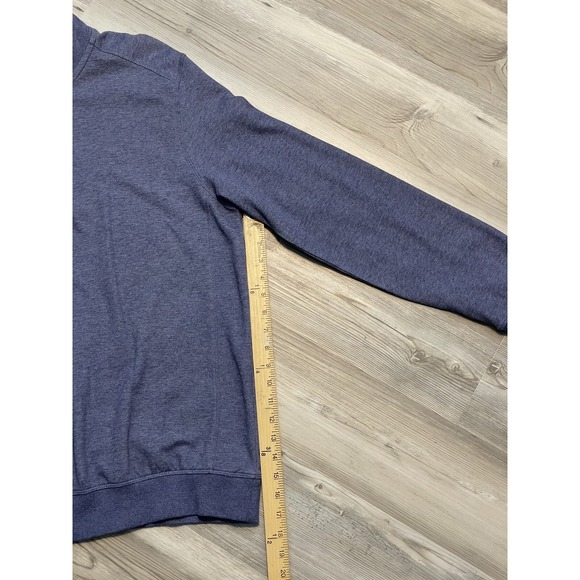 Men's 1/4 Zip Pullover Shirt Size L Mock Neck Long Sleeve Blue SUPER SOFT COMFY - Picture 6 of 16